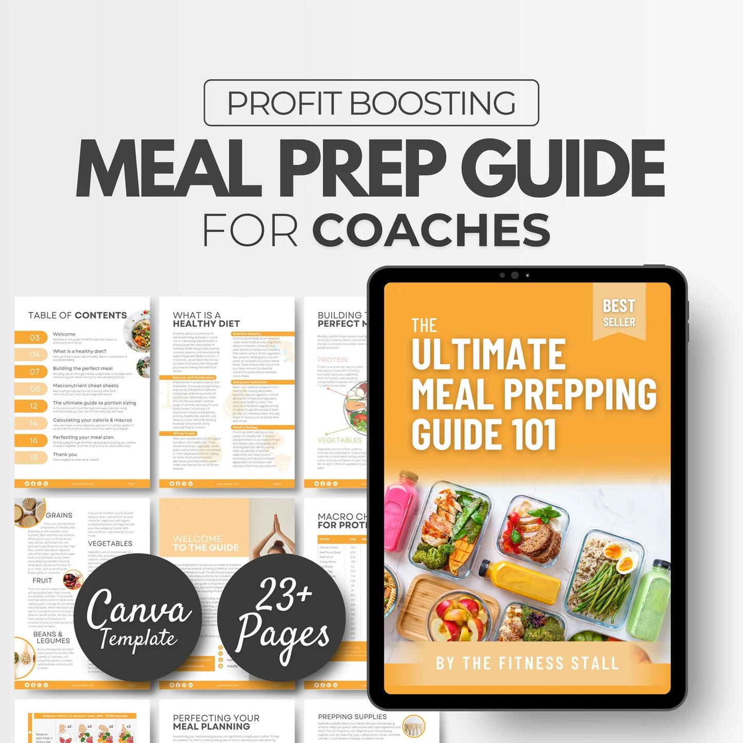 Meal Prep Guide, Nutrition Guide, Fitness Template, Nutrition Coach