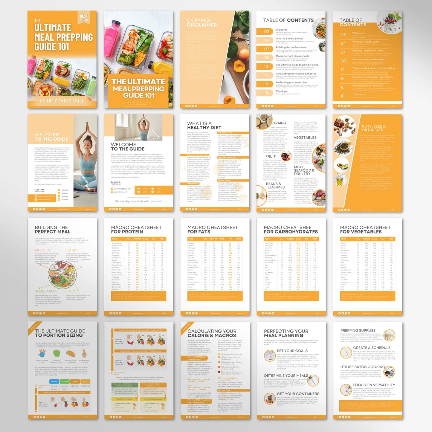 Meal Prep Guide, Nutrition Guide, Fitness Template, Nutrition Coach